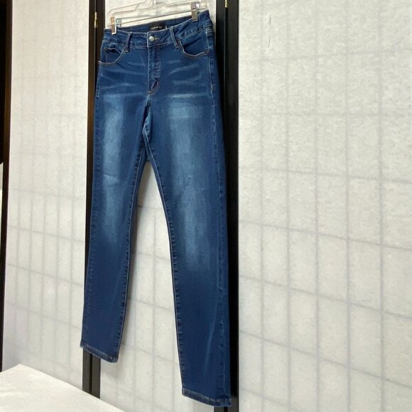 Tahari Mid Rise Chloe Fit Solution Stretch Skinny Denim Jeans Faded Medium Wash - Picture 4 of 16
